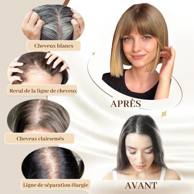 🔥50% de réduction🔥Topper de Cheveux Naturels avec Frange pour Femmes