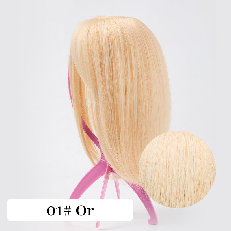 🔥50% de réduction🔥Topper de Cheveux Naturels avec Frange pour Femmes