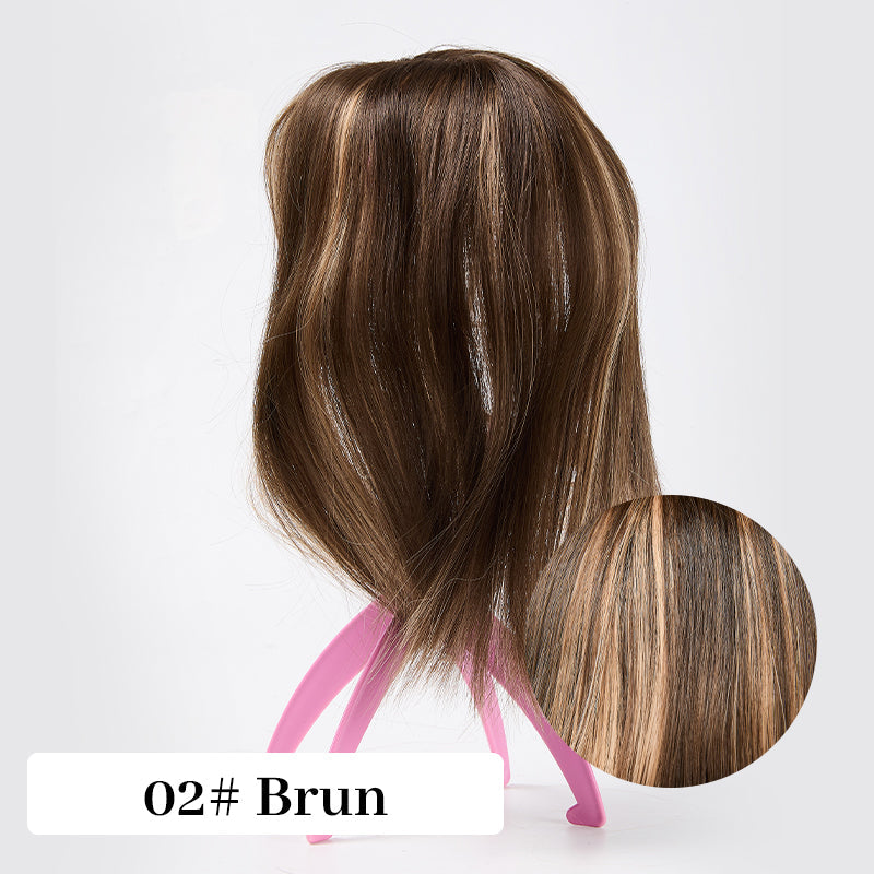 🔥50% de réduction🔥Topper de Cheveux Naturels avec Frange pour Femmes