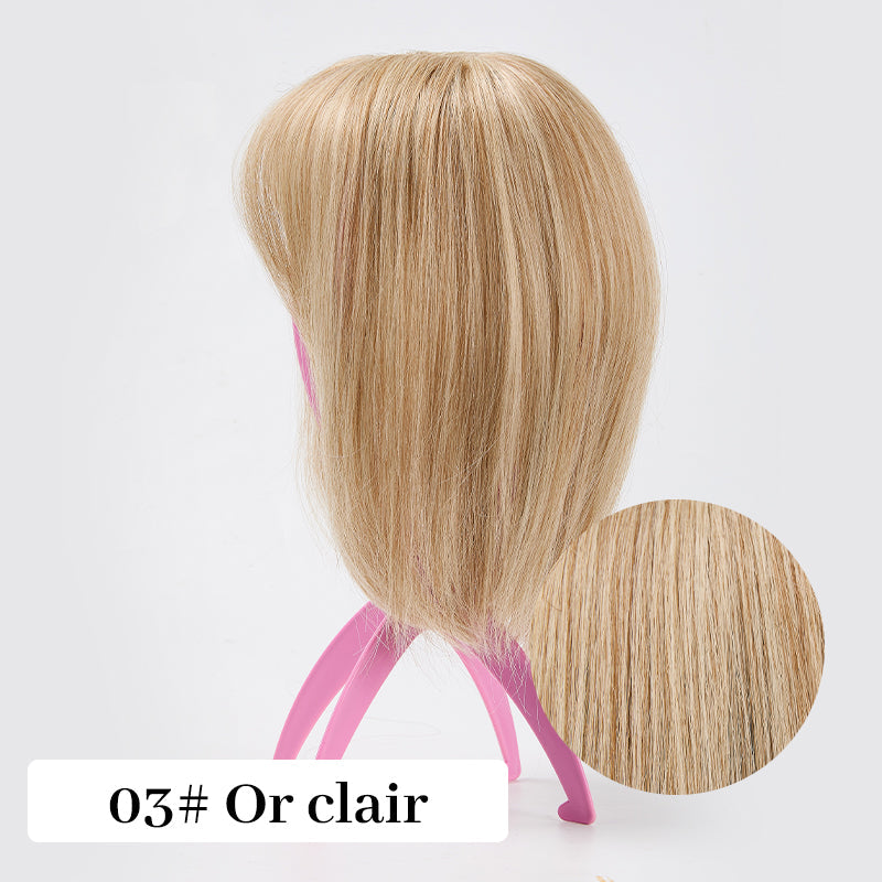 🔥50% de réduction🔥Topper de Cheveux Naturels avec Frange pour Femmes