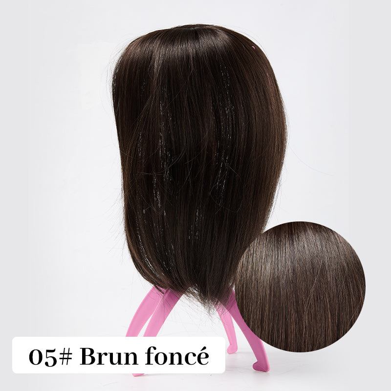 🔥50% de réduction🔥Topper de Cheveux Naturels avec Frange pour Femmes