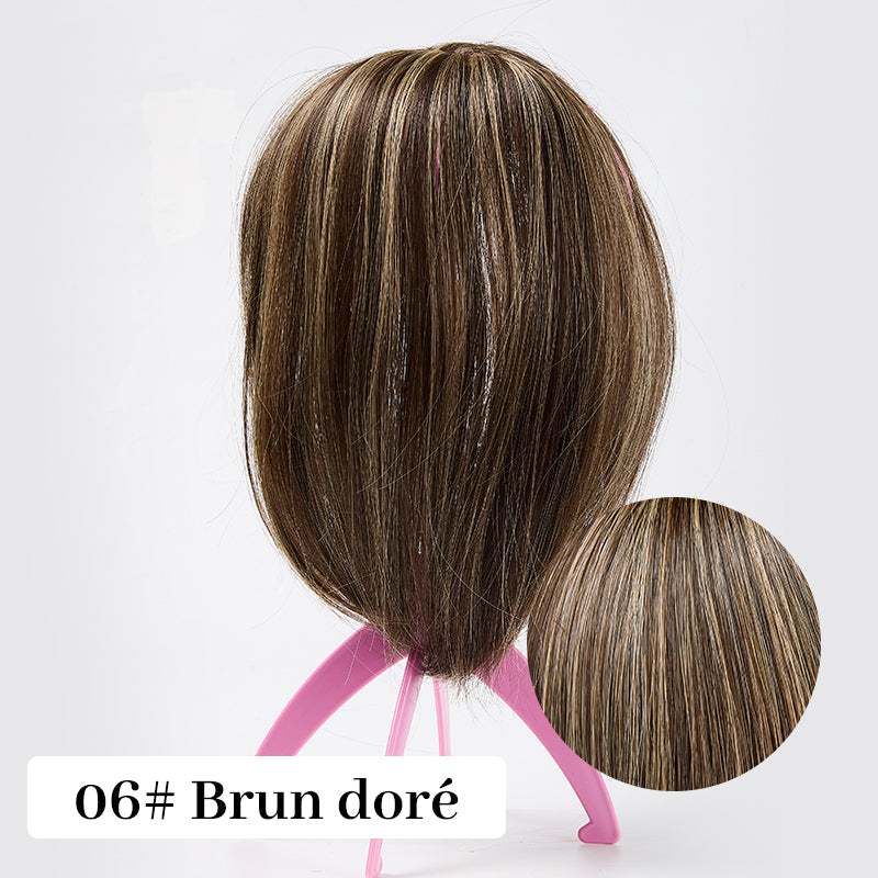 🔥50% de réduction🔥Topper de Cheveux Naturels avec Frange pour Femmes