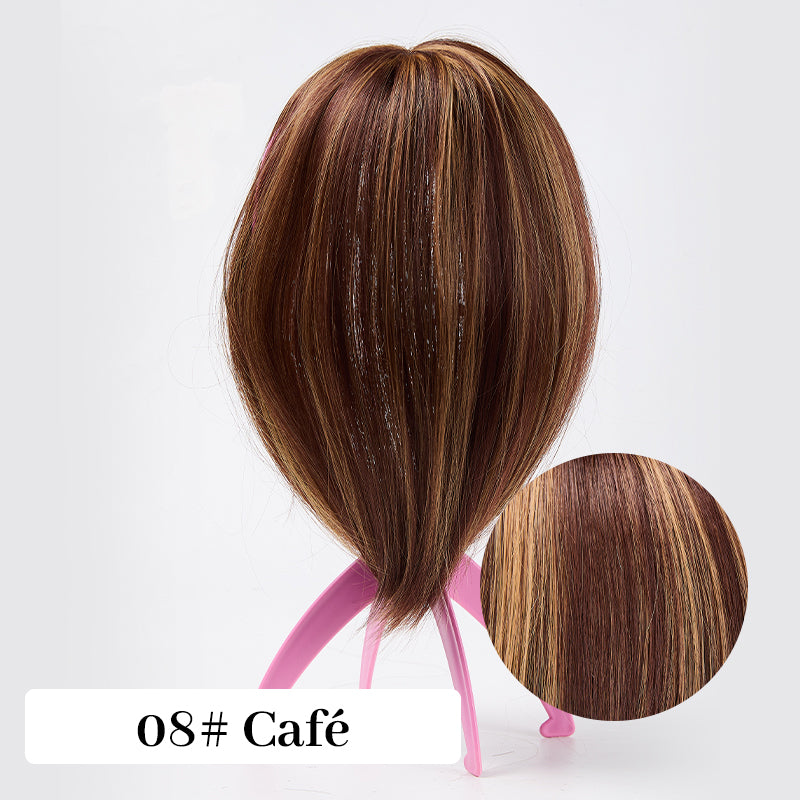 🔥50% de réduction🔥Topper de Cheveux Naturels avec Frange pour Femmes