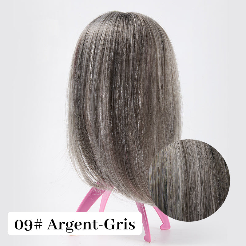 🔥50% de réduction🔥Topper de Cheveux Naturels avec Frange pour Femmes