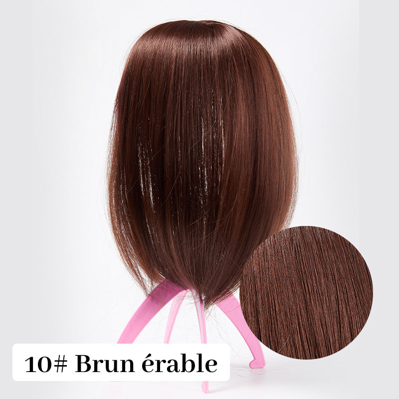 🔥50% de réduction🔥Topper de Cheveux Naturels avec Frange pour Femmes