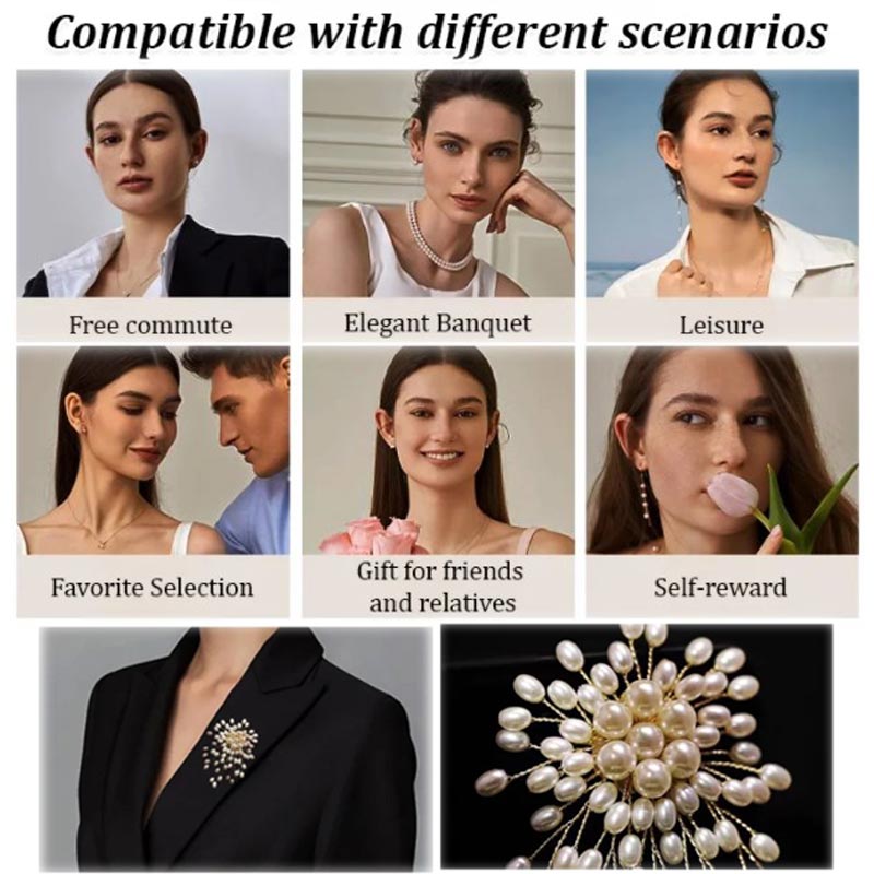 ✨Broche en perles faite à la main de haute qualité pour femme.