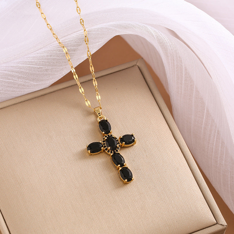 ✨️53% de réduction✨️Collier Femme Croix Zircon Étincelant💎