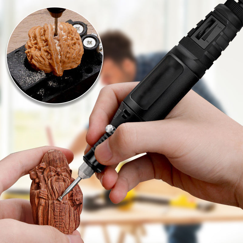 🔧50% DE RÉDUCTION!✨Mini Machine à Graver Portable Multifonctionnelle - 3-en-1 Gravure/Perçage/Polissage avec 3 Embouts pour Métal&Bois&Verre💎⚙️