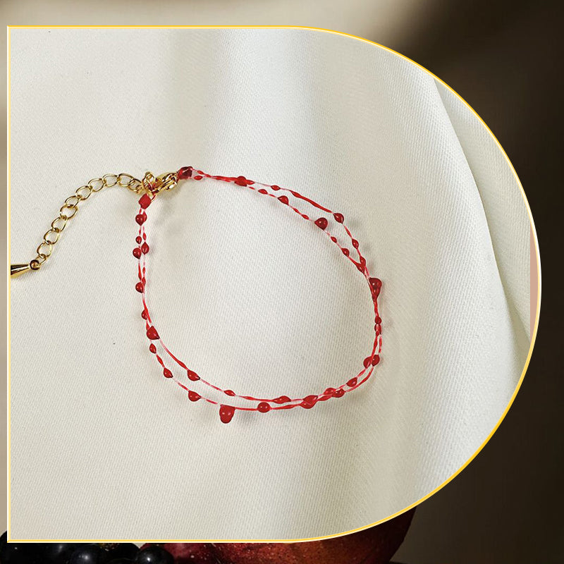 Collier Ras-du-Cou Minimaliste en Forme de Goutte de Sang,  Bracelet de Cheville, Bracelets