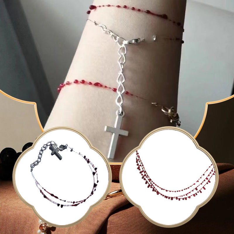 Collier Ras-du-Cou Minimaliste en Forme de Goutte de Sang,  Bracelet de Cheville, Bracelets