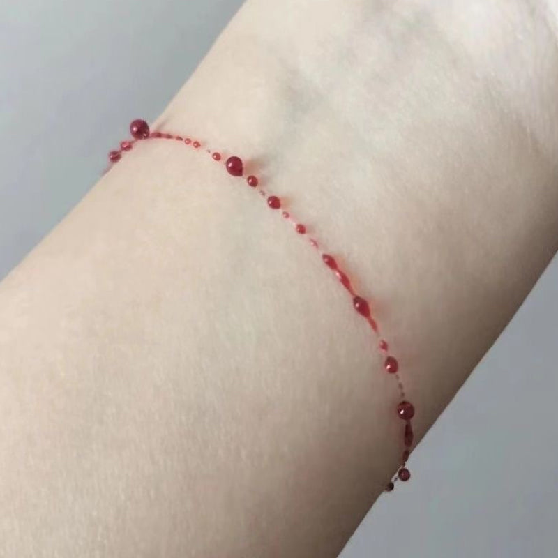 Collier Ras-du-Cou Minimaliste en Forme de Goutte de Sang,  Bracelet de Cheville, Bracelets