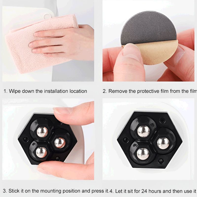 🔥Nouvelle vente à chaud❤️‍🔥 Roulettes à trois billes pivotant sur 360° 4pcs/pack