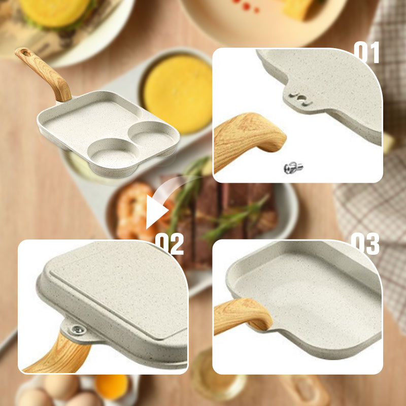 🍳55% de réduction🔥Poêle Anti-adhésive 3-en-1 à Compartiments