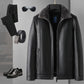 🔥Rabais saisonnier 54%🔥Veste chaude en similicuir avec revers en peluche pour homme