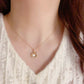 🌟 Charmant collier avec zircons en forme de cercle avec coquilles Saint-Jacques