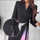 🔥Réduction du dernier jour🔥Robe Blazer Plissée Ombrée à Col Revers et Taille Nouée