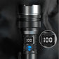 55% de réduction🔥Lampe de poche laser blanche avec zoom, batterie externe et affichage numérique