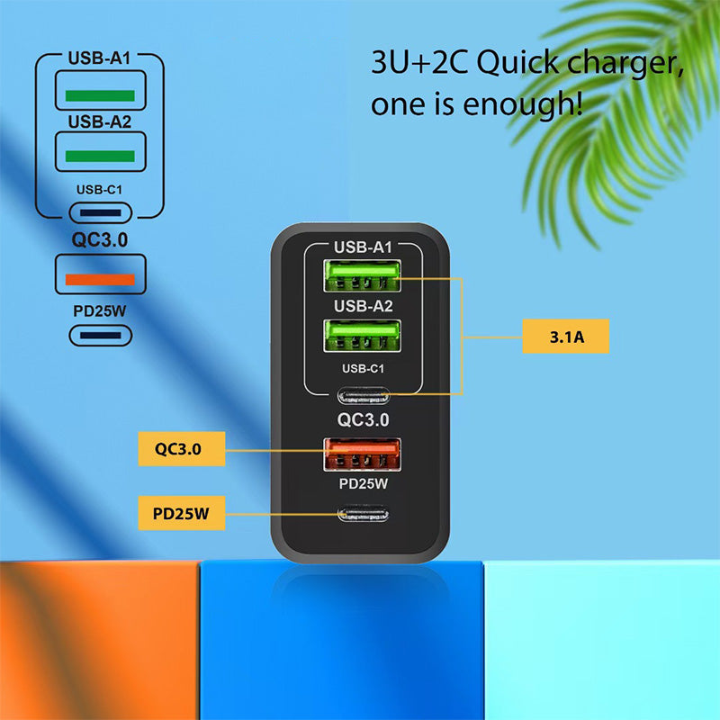 🎉Ventes chaudes - 50 % de réduction👍[Cadeau pratique] Chargeur rapide 65 W à ports multiples 5 en 1