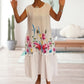 🌸Promotions de printemps🌸Robe ample sans manches pour femme avec décolleté rond à fleurs