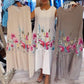 🌸Promotions de printemps🌸Robe ample sans manches pour femme avec décolleté rond à fleurs