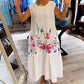 🌸Promotions de printemps🌸Robe ample sans manches pour femme avec décolleté rond à fleurs