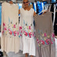 🌸Promotions de printemps🌸Robe ample sans manches pour femme avec décolleté rond à fleurs