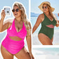 💖Vente limitée 50% DE RÉDUCTION💖Maillots de bain féminins push-up avec contrôle de l'abdomen, col en V, avec découpes