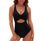 💖Vente limitée 50% DE RÉDUCTION💖Maillots de bain féminins push-up avec contrôle de l'abdomen, col en V, avec découpes