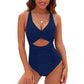 💖Vente limitée 50% DE RÉDUCTION💖Maillots de bain féminins push-up avec contrôle de l'abdomen, col en V, avec découpes