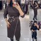 💕Nouveau produit💕Robe taille haute tendance pour femme à manches longues
