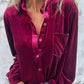 🌸Printemps 50% de réduction💐Chemise boutonnée à manches longues avec poche pour femmes
