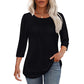🔥53 % de réduction🔥T-shirt décontracté à manches 3/4 avec détails plissés pour femmes