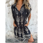 💞52% de réduction💞Classic robe en coton lin imprimé【S-3XL】