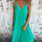 👗Elégante robe maxi décolleté V à bretelles spaghetti et dentelle pour femme