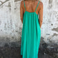 👗Elégante robe maxi décolleté V à bretelles spaghetti et dentelle pour femme