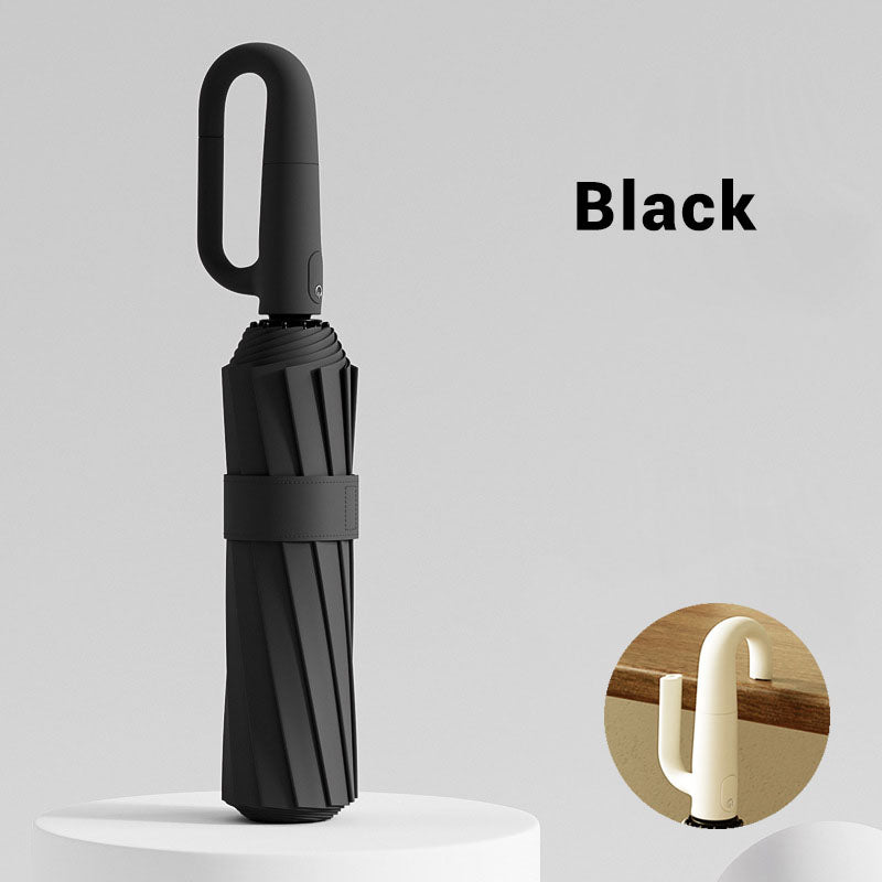 🌧️✨ Parapluie de sécurité réfléchissant – Compact, boucle à anneau pour un transport facile, idéal pour les trajets domicile-travail, visible et protégé par tous les temps 🚶‍♂️💡