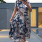 👗Début de l'été Nouveau✨Robe ample à col rond et manches courtes à fleurs