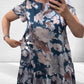 👗Début de l'été Nouveau✨Robe ample à col rond et manches courtes à fleurs