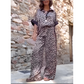 🔥Vente chaude printemps 2025🔥Ensemble 2 pièces imprimé léopard Chemise boutonnée et pantalon large