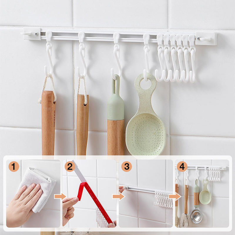 🧺 PROMO LIMITÉE 50% DE RÉDUCTION ! ✨ Crochet de gestionnaire de rail coulissant sans perçage – Réglable, Résistant 🛠️