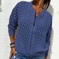 🔥Printemps 54% de réduction🔥Veste zippée en tricot pour femmes avec découpes