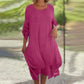 🌹Promotions de printemps🌹Robe Ample Élégante à Col Rond et Couleur Unie pour Femme(🔥50 % de réduction)
