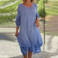 🌹Promotions de printemps🌹Robe Ample Élégante à Col Rond et Couleur Unie pour Femme(🔥50 % de réduction)