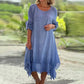 🌹Promotions de printemps🌹Robe Ample Élégante à Col Rond et Couleur Unie pour Femme(🔥50 % de réduction)