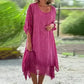 🌹Promotions de printemps🌹Robe Ample Élégante à Col Rond et Couleur Unie pour Femme(🔥50 % de réduction)