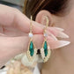 🔥Limité 50% DE RÉDUCTION🌟 Boucles d'oreilles créoles vertes scintillantes