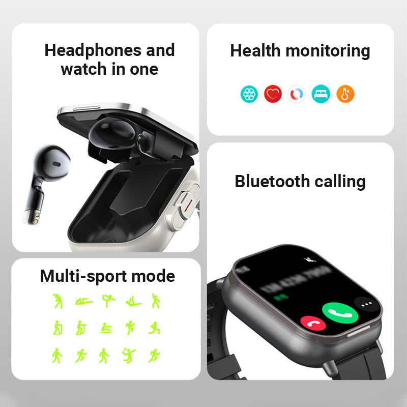 ⌚2025 Nouveaux produits🔥 Écouteurs Bluetooth 2-en-1 Smartwatch(🔥55 % de réduction)