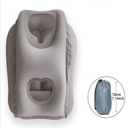 ✈️💤 PROMO FLASH : 50% DE RÉDUCTION ! Coussin de Voyage Gonflable Ergonomique 45° – Soutien Nuque & Buste, Ouvertures Bras/Visage, Valve Grand Débit, 330 g for Dormir Enfin en Avion, Train ou Bureau ✨