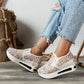 🔥Promotions du début de l'été 🔥Chaussures de sport en maille respirante translucide imprimée à hauteur intérieure pour femmes