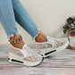 🔥Promotions du début de l'été 🔥Chaussures de sport en maille respirante translucide imprimée à hauteur intérieure pour femmes